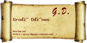 Groó Dénes névjegykártya
